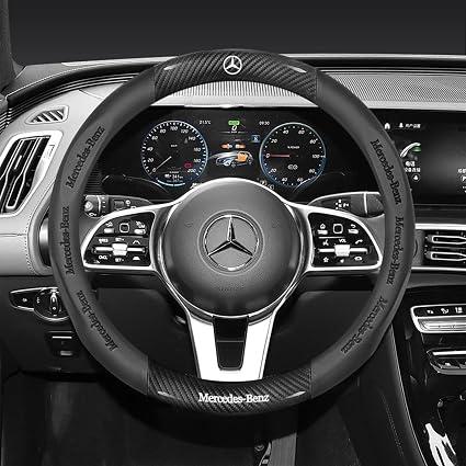 15inch Pattern Carbon Fiber for Mercedes Benz Steering Wheel Cover Segmented Steering Wheel Protector Fit Mercedes Benz A C E S Class Series GLK CLA GLA GLC GLE CLS SLK Accessories