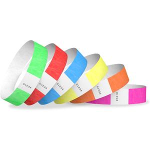 1,200 WristCo 6-Color Variety Pack Tyvek Wristbands for Events