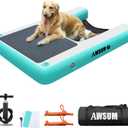 AWSUM Inflatable Dog Water Boat Ramp XL Dock Floating Ladder for Dogs Up to 260 lbs On Water Float Steps for Lakes Easy Access Dog Pool Ramp with Anti-Slip EVA
