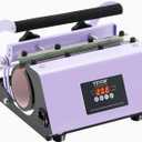 VEVOR Tumbler Heat Press Machine, 11-30oz Mug Press, Heat Up Fast and Even, Tumbler Press with Sublimation Paper, Tape and Gloves, Temp and Time Setting, for Sublimation Tumblers, Cups, Mugs, Purple