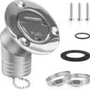 Boat Fuel Deck Fill/Filler with Keyless Cap with Screws, Marine Mirror Polished Stainless Steel Hardware Angled Neck for Boat Yacht Caravan