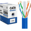 Cmple - Cat6 Cable 1000ft Bulk Lan Ethernet Cat 6 Wire Network UTP 23AWG CMR Riser 10Gbps 550 MHz Pull Box 1000 Feet, Blue