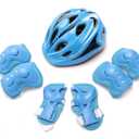 Kids Helmet Knee Elbow Pads Wrist Guard Sport Protective Gear Adjustable Scooter Skateboard Roller Bike Skate Cycling Safety Set for Boy Girl