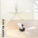 Lineshading 10 Pack 20" Replacement Fan Blades for 52" Ceiling Fan Waterproof Weatherproof Blades Replacement for Broken Substitution Replacing Indoor Summer(White)