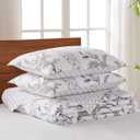 Levtex Home Pisa Reversible King Bedspread Set (120x106in) with 2 Pillow Shams (36x20in) - Floral Peacock - Grey, Taupe - Cotton King Size Bedspread Set - Soft, Pre-Washed