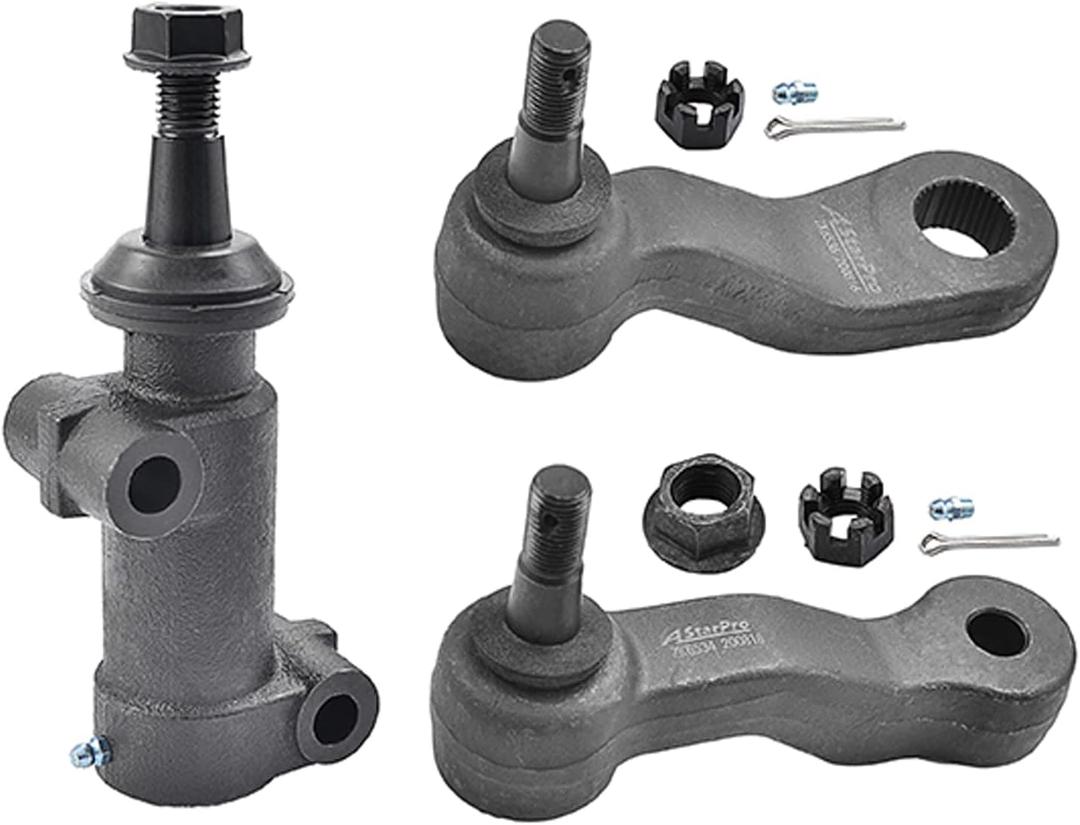 ASTARPRO Front Steering Kit Idler Arm, Pitman Arm 4 Grooves and Idler Arm Bracket Assembly 4WD Only Replacement for Avalanche Suburban Silverado Sierra 2500 3500 Avalanche Suburban Yukon Xl 2500