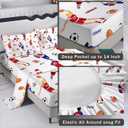 Football Sheets Kids Full Size Bed Sheets 4Pcs Sport Baseball Football Bedding Full 3D Printed Washable Machines Sheet Set