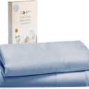 California Design Den 100% Cotton Pillowcases Standard Size Set of 2, Soft & Cooling Sateen Weave Cotton Pillowcases (Standard/Queen, Blue Hydrangea)