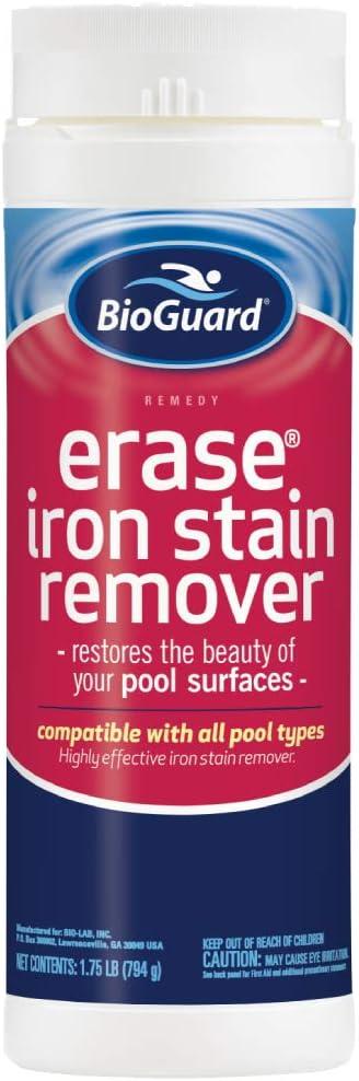 BioGuard Erase Iron Stain Remover, 1.75 lb, Highly Effective Iron Stain Remover, Restore Pool Surfaces, Suitable for All Pool Types