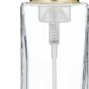 Generic Vertical Stripes Clear Glass Soap Dispenser with Plastic Pump,Refillable Liquid Hand Soap Dispenser for Bathroom,Premium Kitchen Soap Dispenser, 12oz (Transparent Square Bottle)