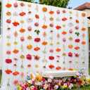 XunYee 6 Pcs 35.4 ft Flower Garlands Artificial Wildflower Vines Floral Hanging Backdrop Fake Flower Garlands Faux Silk Wildflower Vine for Wedding Bridal Shower Home Garden Wall Arch Decor(Rose)