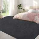 Large Modern Area Rugs for Living Room Bedroom, 4x6 Feet Dark Grey Ultra Soft Thickened Memory-Foam Indoor Rug, Comfy Aesthetic Solid Minimalist Carpets for Girls Boys Nursery Dorm Home Decor