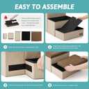 COZY KISS Dog Stairs with Storage, 16.7" H Wider Dog Steps, 3-Step