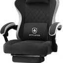 GTPLAYER Gaming Chair, Computer Office Chair with Pocket Spring Cushion, Linkage Armrests and Footrest, High Back Ergonomic Computer Chair with Lumbar Support Task Chair with Footrest (Black)