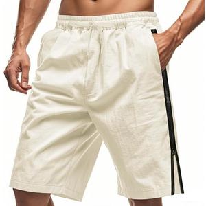 TRFIC Mens Casual Summer Beach Shorts Mens Gym Shorts Side Zipper Elastic Waist Drawstring Shorts with Pockets, S