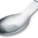 Matte Silver Spoon Rest, Stainless Steel Spoon Holder for Stove Top, kitchen utensils Holder for Ladles, Tongs, Spatula, Stove Spoon Holder, Pot Lid Holder, Dishwasher Safe (1PC-9.5 Inch)