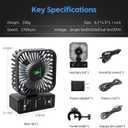 2-Pack 4 Fixed Clip Fan, 4 Speed Control, USB Desktop Fan, for Hydroponic Plants, Office Dorm, circulation and cooling.