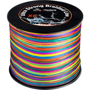 RUNCL 8 Strands Braided Fishing Line - High Visibility Colored Braid Line, Super Strong, Abrasion Resistant, No Stretch, 328yds/546yds/1093yds, 12lb to 100lb for Saltwater or Freshwater Fishing
