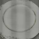 MAONAME Antique White Charger Plates, Round Antique Plate Chargers for Dinner Plate, 13" Plastic Charger for Plates, Wedding Table Setting, Set of 6