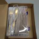 Dandat 60 Pieces Retro Royal Gold Silverware Set Gorgeous Stainless Steel Flatware Cutlery Include Fork Spoon Knife Vintage Hollow Relief Design for Home Wedding Bridal Shower Tea Parties (Large)