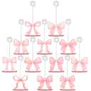 Novabright 12 Pcs Pink Bow Centerpieces for Table Pink Bow Place Card Holders Coquette Reserved Seating Signs Table Number Holders Party Decorations for Wedding Birthday Baby Shower