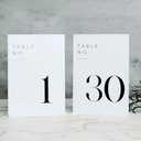 JINMURY White Wedding Table Numbers 1-30 with Stands, 5"x7" White Acrylic Table Numbers, Perfect for Wedding Reception, Party, Anniversary, Event