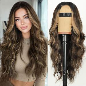 AISI HAIR Beginner Friendly Wigs Mixed Blonde Wig for Women, Long Wavy Lace Hairline Blond Wig,Synthetic Blonde Wigs for Daily Party