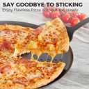 HONGBAKE 2 Pack Pizza Pan 14 Inch with Holes, Rust-Free Nonstick Pizza Pan for Oven, 0.8mm Carbon Steel Perforated Pizza Tray with Wider Handles, Round Baking Sheet for Frozen & Homemade Pizza, Grey