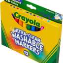 Crayola Broad Line Markers (12 Count), Washable Markers for Kids, Assorted Colors, Arts & Crafts Supplies, For Coloring Books & Art Projects, Ages 3+