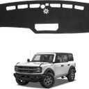 Dash Cover Mat Compatible with Ford Bronco 2021 2022 2023 2024 2025 (Not for Sport) Car Interior Dashboard Cover Mat Nonslip Dashmat Sunshade Glare UV Rays Protector Accessories Custom Fit