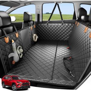 Zanch Heavy-Duty Dog Car Seat Cover, Flat Solid Back Seat Extender for Multi Large Dogs, Hard Bottom Supports 450 lb, Waterproof Scratchproof Hammock Protector, Standard for Cars, SUV, Trucks, Orange
