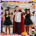 Halloween Black Cat Costume for Girls, Cat Costume Set with Light Up Tutu Skirt, Dress Up Cosplay for Kids Ages 3-8