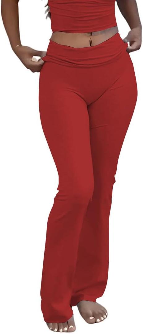 Nismruc Lounge Pants Women Casual Petite Comfy Trousers (XX-Large, Big Red)