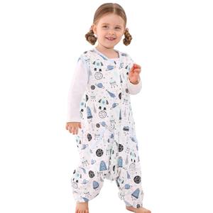 WONDAY Toddler Sleep Sack with Legs, Toddler Sleep Sacks 2t-3t, 0.5T Cotton Sleeveless Baby Sleep Bag Wearable Blanket with Feet
