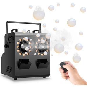 Fog Bubble Machine - 1500W Smoke Bubble Machine with 24 RGBW LED Lights, Remote, Timer,DMX Control for Halloween, Christmas, Weddings, Stage Parties Indoor & Outdoor (Big)