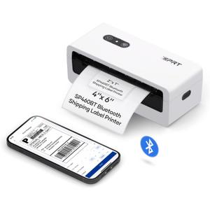 iDPRT Shipping Label Printer 4x6 Bluetooth Thermal Label Printer for Small Business and Shipping Package, Support Android, iPhone, Windows, macOS, Widely Used for Amazon, Shopify, Ebay, White