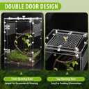 Reptile Enclosure 10 Gallon for Crested Gecko, Lizard, Bearded Dragon, SnakesFrogs, Large Spiders, Acrylic Reptile Tank Feeding Terrarium with Front & Top Opening Doors and Vent Holes - 12"*12"*18"