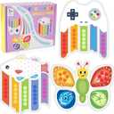 3Pack Color Sorting Toys Sensory Toys : Fine Motor Skill Games Learning for Toddlers, Color Matching Fidget Sensory for Calm Down, Preschool Learning & Educational Montessori (bee-Fish-Gamepad 3Pack)