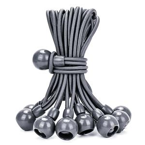 Lihopefe Ball Bungee Cords with Elastic String, Smooth Bungee Ball, for Tents, Canopies, Tarp, Straps, Poles, Wires, and Roller Blinds. (20 Piece，9 inch，Grey)