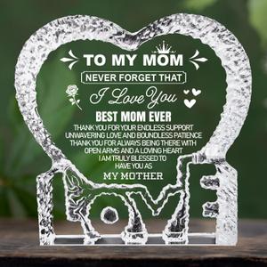 Mothers Day Mom Gifts, Gifts for Mom from Daughter Son K9 Crystal Keepsake Birthday Gifts for Mom Anniversary Christmas Mama to My Mom Best Presents