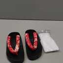 Anime Cosplay Women Japanese Wooden Clog Versatile Geta Sandals Traditional Kimono Slippers Flip Flops (6, Red Flower)