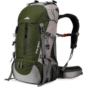 Loowoko 50L Hiking Backpack, Waterproof Camping Essentials Bag with Rain Cover, 45+5 Liter Lightweight Backpacking Back Pack (Green) Loowoko 50L Hiking Backpack, Waterproof Camping Essentials Bag with Rain Cover, 45+5 Liter Lightweight Backpacking Back Pack (Green)