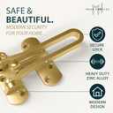 Mega Handles Safety Door Lock 2026 Version, Heavy-Duty Zinc Alloy 4.2" Door Lock, Swing Bar Door Guard, Safety Childproof Reinforcement Door Stopper for Kids (Satin Brass)