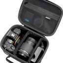 RAIACE Hard Case Compatible with Sony Alpha 7 II III IV/7R V Camera, for Nikon, for Canon, for Pentax and More. Mesh Pocket for Charger, Cables, Cards and Accessories. (case only) - Black