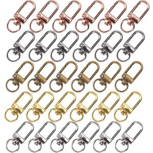 30pcs Metal Lobster Claw Clasps Swivel Lanyards Trigger Snap Hooks Strap for Jewelry Purse Making DIY Bags Keychain Key Rings Art Crafts (Multicolour)