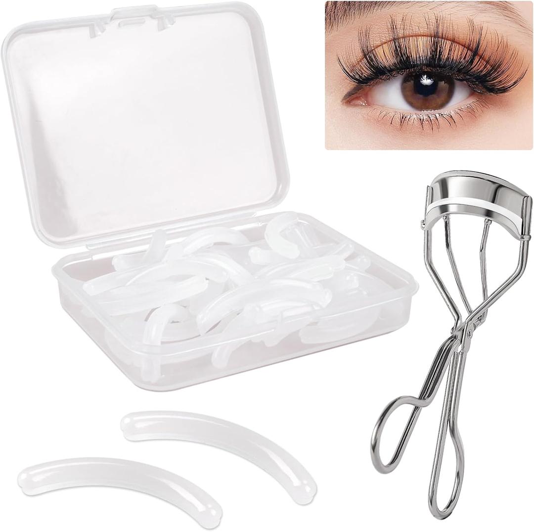 40pcs Eyelash Curler Refills - Transparent Silicone Eye Lash Curler Rubber Refill Pads Rizador De PestaAs Replacement Pads for Universal Eyelash Curler Eyelashes Accessories with Storage Box