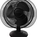 Lasko 12" Oscillating Table Fan for Home, Offices, Bedrooms, Living Rooms, 3-Speeds, Widespread Oscillation, Tilt-Back Fan Head, Portable, Black, 2017