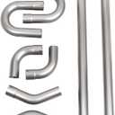 409 Steel 3'' Inch DIY Custom Mandrel Exhaust Pipe Tube Pipe,48'' Straight Pipe,3'' OD Straight & Mandrel Bend Pipe(45/90/180 Degree) Kit,Custom Fitment For Exhaust System 8PCS