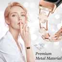 Bling Metal Band Compatible with Fitbit Charge 6/ Charge 5 for Women, Dressy Bracelet Jewelry Watch Band for Fitbit Charge 6 Fitness & Health Tracker