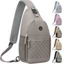 Vankor Small Crossbody Purses Bags for Women Men Travel, Chest Sling Bag Women Casual Cross Body Bag for Woman Sling Backpack Grey